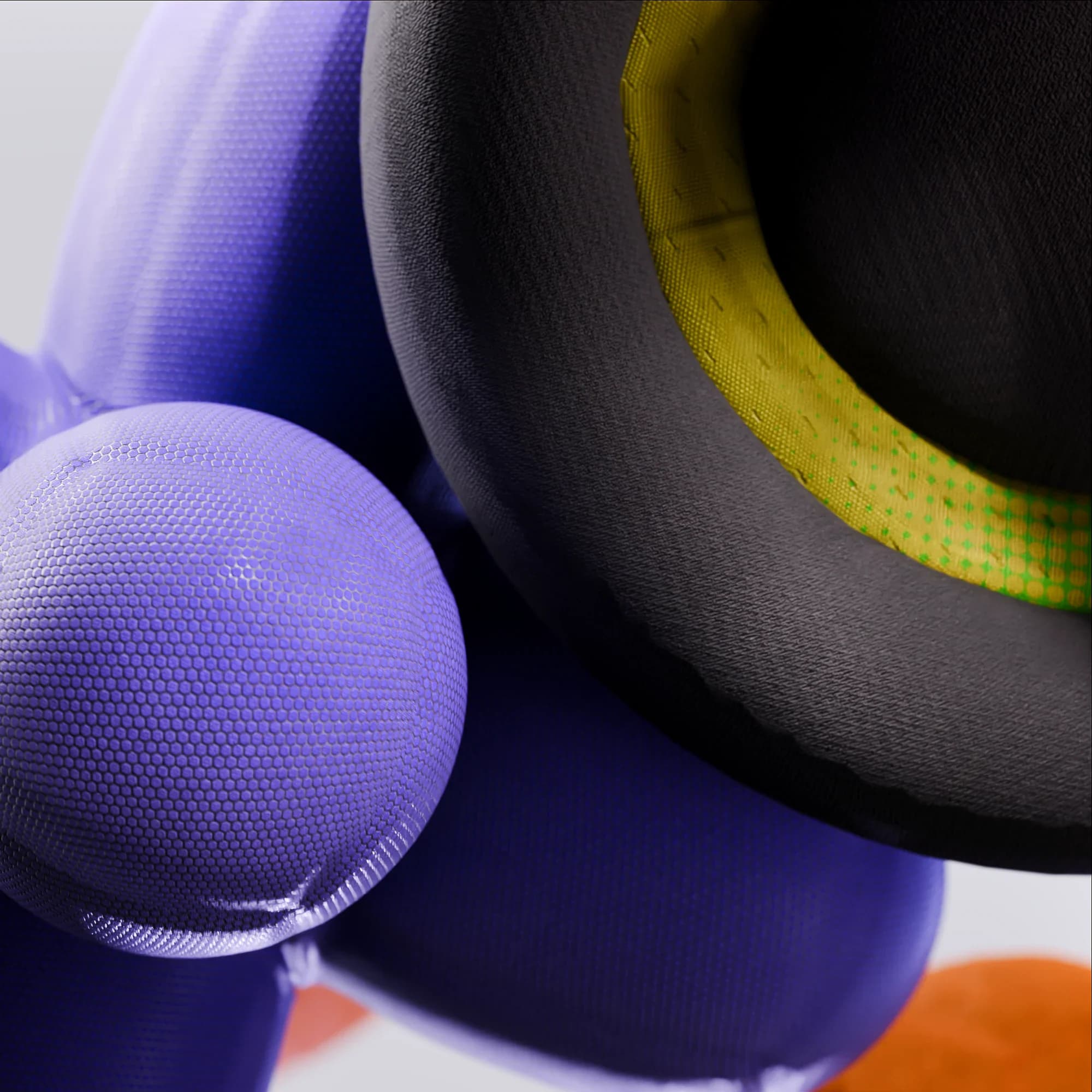 InfinitePay Lightness campaign still with sculptural forms