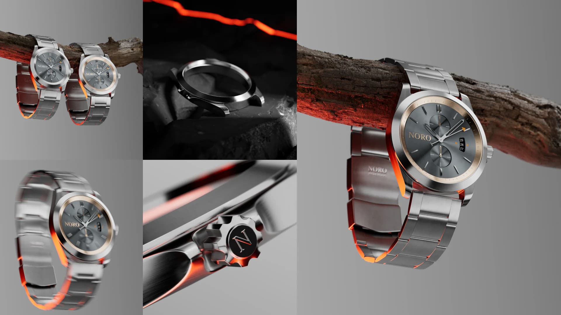 A collection of Noro Watch product renders