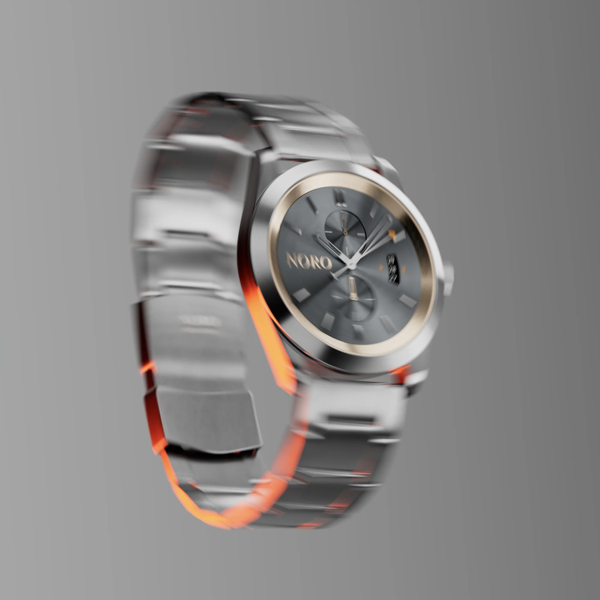 Noro Watch close-up with motion blur